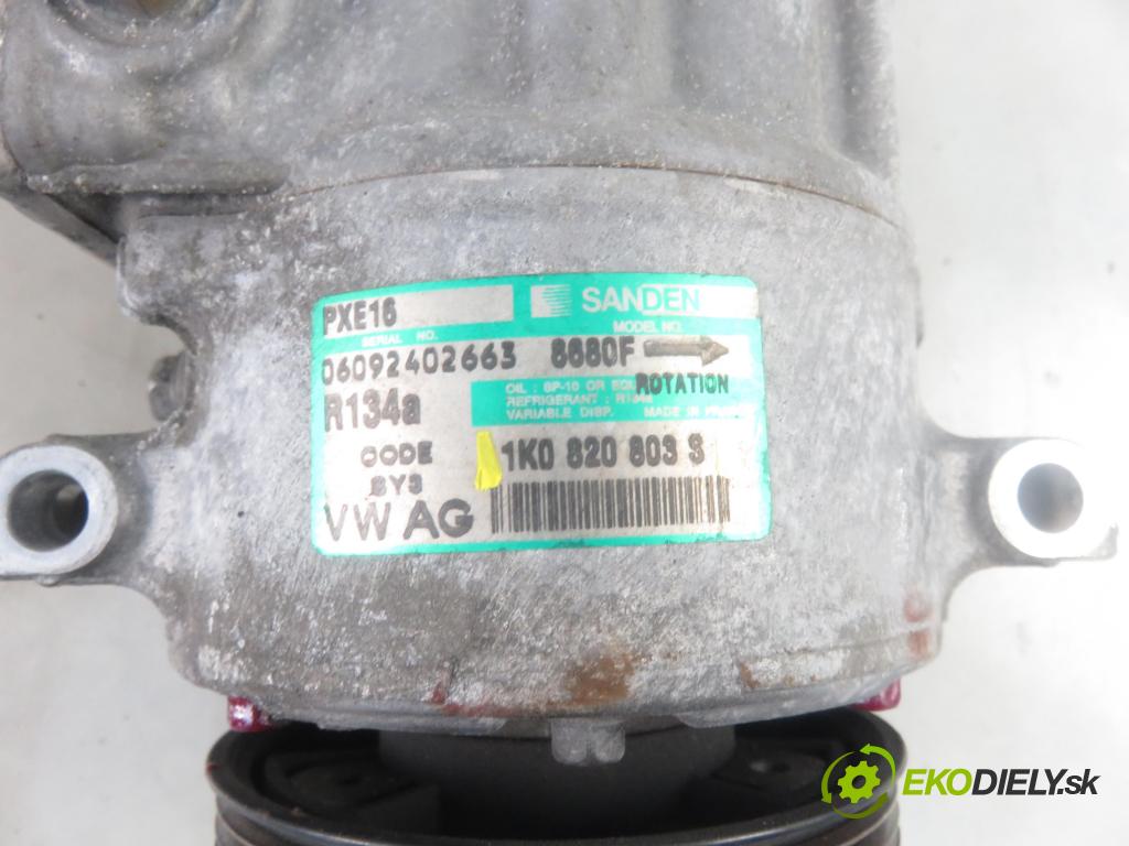 AUDI A3 (8P1) HB 2006 77,00 1.9 TDI - BLS 1896,00 KOMPRESOR: klimatizace 1K0820803S (Kompresory)