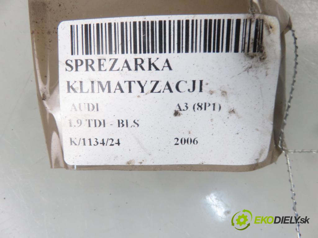 AUDI A3 (8P1) HB 2006 77,00 1.9 TDI - BLS 1896,00 KOMPRESOR: klimatizace 1K0820803S (Kompresory)