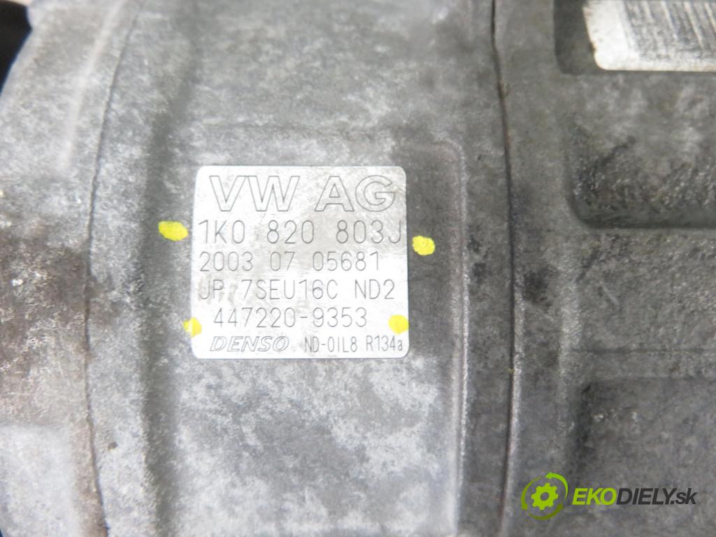 VW TOURAN (1T1, 1T2) MINIVAN 2004 100,00 2.0 TDI PD 16V 136 - AZV 1968,00 KOMPRESOR: klimatizace 1K0820803J ; 4472209353 (Kompresory)