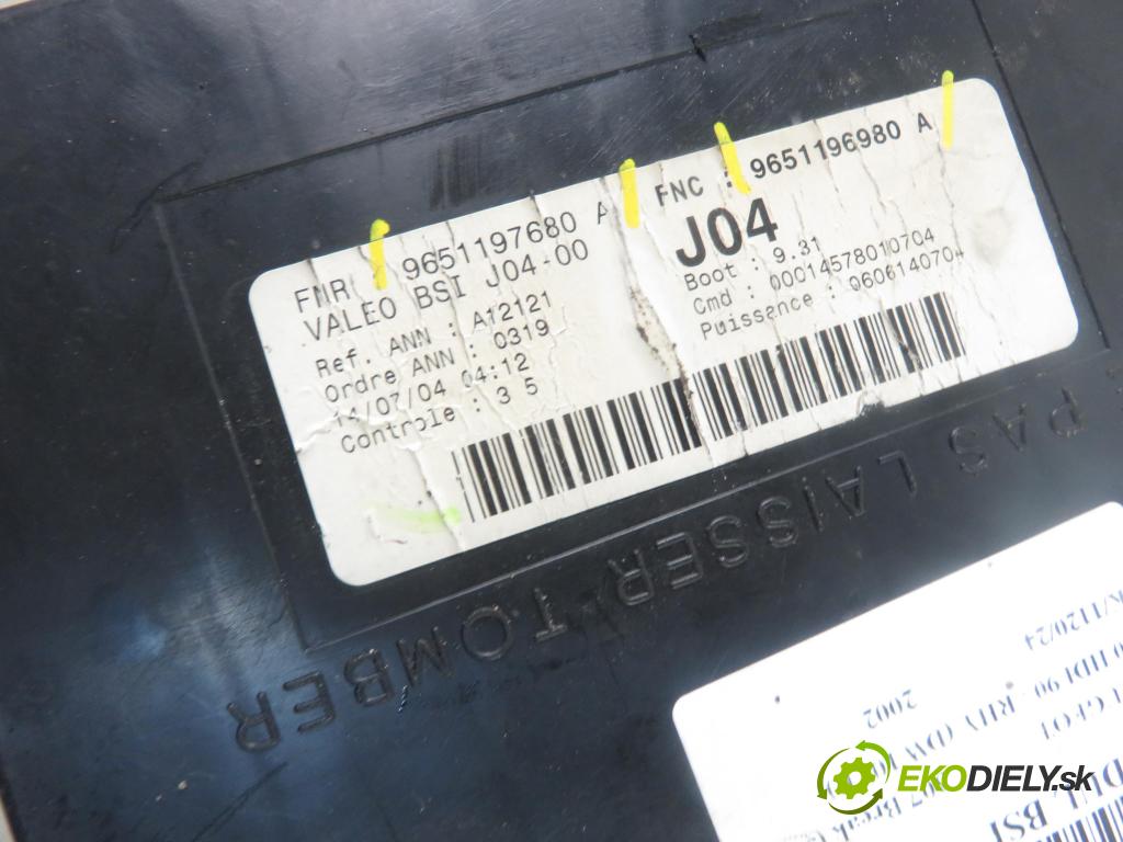 PEUGEOT 307 Break (3E) KOMBI 2002 66,00 2.0 HDI 90 - RHY (DW10TD) 1997,00 MODUL BSI 9651197680A ; 9651196980A