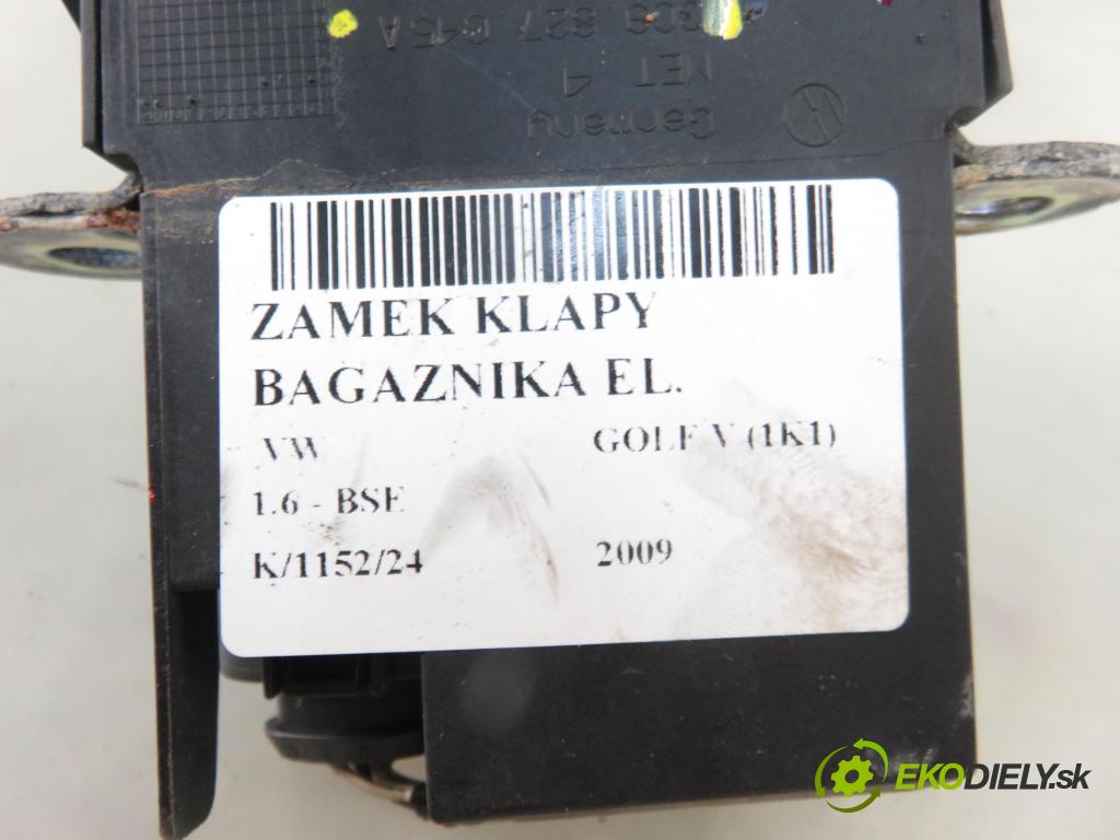 VW GOLF V (1K1) HB 2009 75,00 1.6 - BSE 1595,00 zámok dveří kufr EL. 3C9827645A ; 1K6827505C