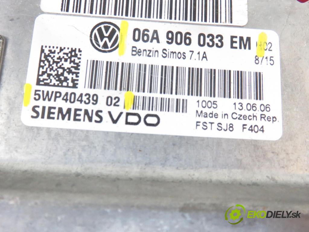 VW GOLF V (1K1) HB 2009 75,00 1.6 - BSE 1595,00 Riadiaca jednotka Motor 06A906033EM ; 5WP4043902