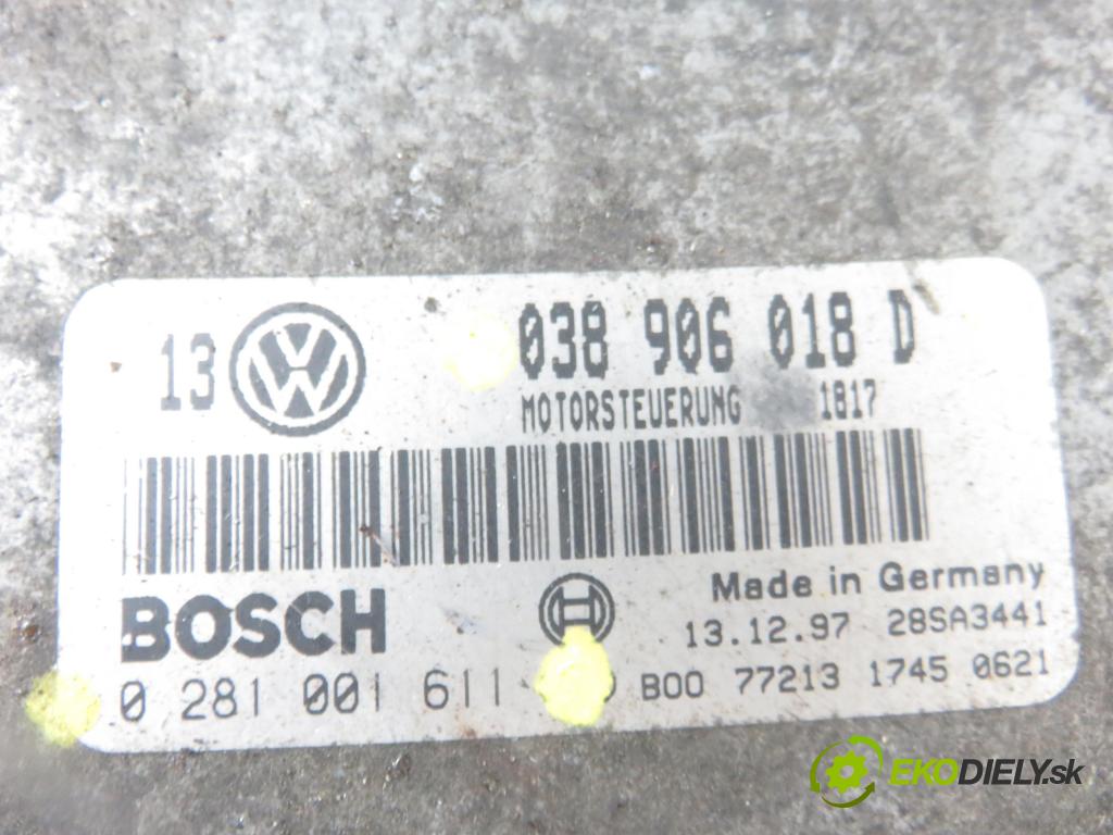 VW GOLF IV (1J1) HB 1998 66,00 1.9 TDI - AGR 1896,00 řídící jednotka motora 038906018D ; 0281001611