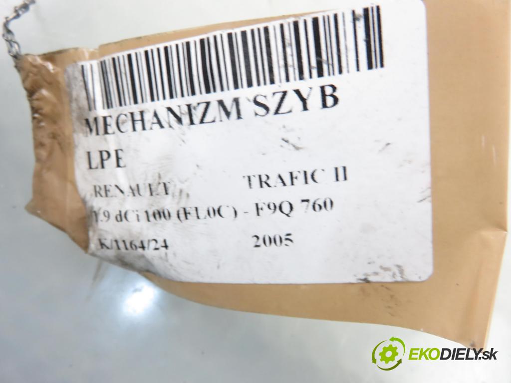 RENAULT TRAFIC II Skrzynia (FL) FURGON 2005 74,00 1.9 dCi 100 - F9Q 760 1870,00 mechanismus oken 7700311820 ; 91165704