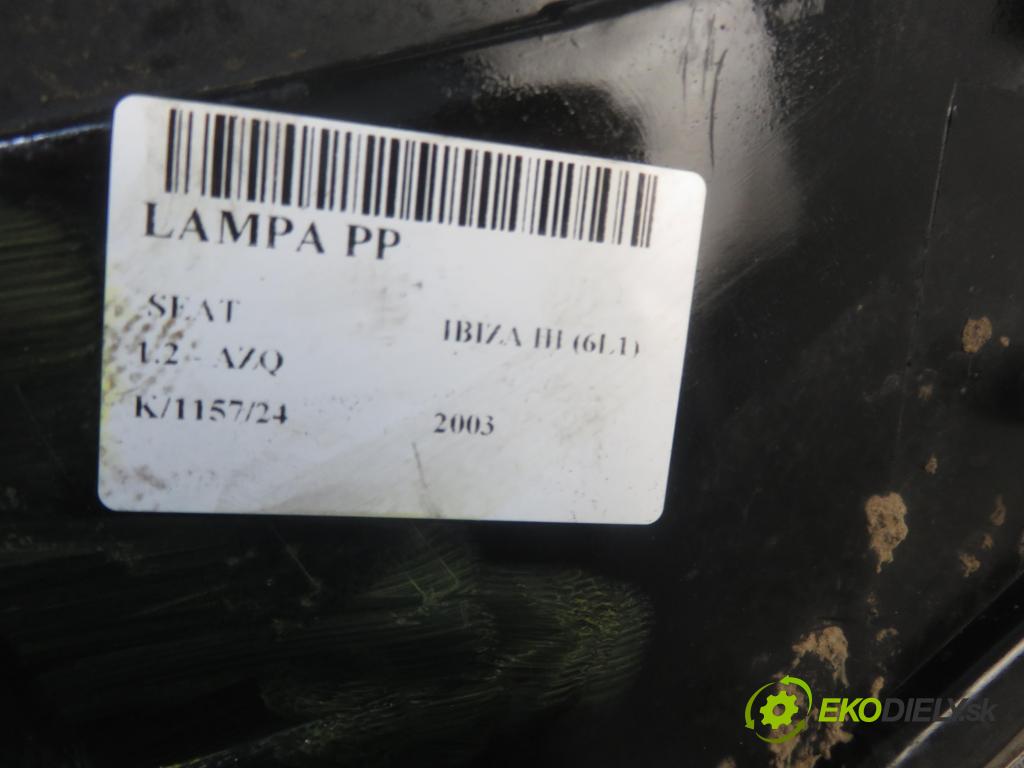 SEAT IBIZA III (6L1) HB 2003 47,00 1.2 12V - AZQ 1198,00 světlo PP 