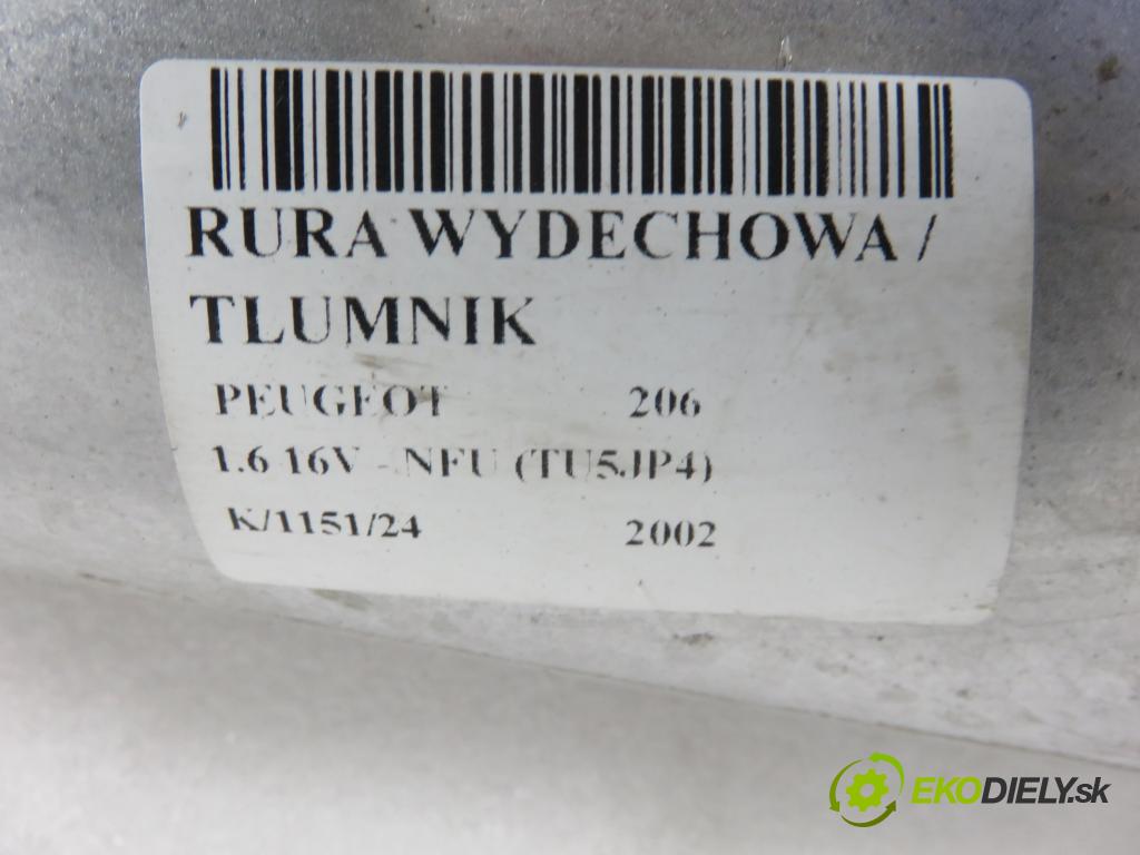 PEUGEOT 206 liftback (2A/C) HB 2002 80,00 1.6 16V - NFU (TU5JP4) 1587,00 Rúra VÝFUK: / výfuk STREDNÝ: