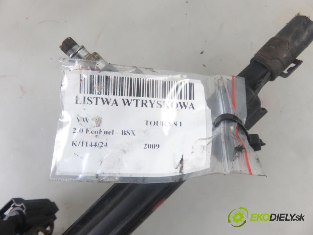 VW TOURAN (1T1, 1T2) MINIVAN 2009 80,00 2.0 EcoFuel - BSX 1984,00 Lišta vstrekovacia 06A906031CE ; 0280158071 ; 06A133317AN (Vstrekovacie lišty)