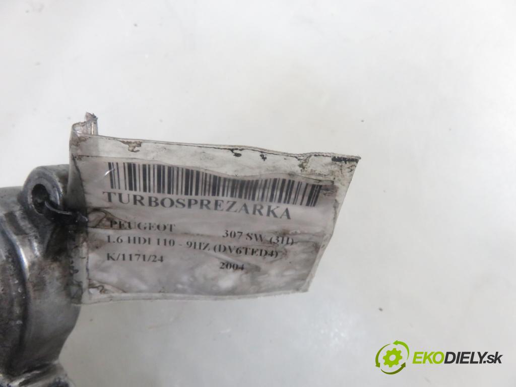 PEUGEOT 307 SW (3H) KOMBI 2004 80,00 1.6 HDI 110 - 9HZ (DV6TED4) 1560,00 RYCHLONABÍJEČKA: 9660641380 (Turbodúchadla (kompletní))