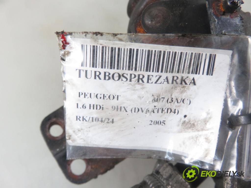 PEUGEOT 307 (3A/C) HB 2005 0,00 1.6 HDi - 9HX (DV6ATED4) 1560,00 RYCHLONABÍJEČKA:  (Turbodúchadla (kompletní))