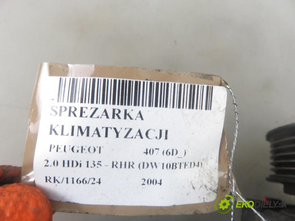 PEUGEOT 407 (6D_) SEDAN 2004 100,00 2.0 HDi 135 - RHR 1997,00 KOMPRESOR: klimatizace 9648138980 (Kompresory)