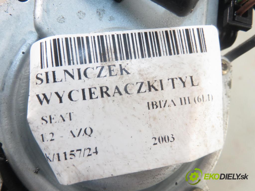 SEAT IBIZA III (6L1) HB 2003 47,00 1.2 12V - AZQ 1198,00 Motorček stierače zadné 6L6955711