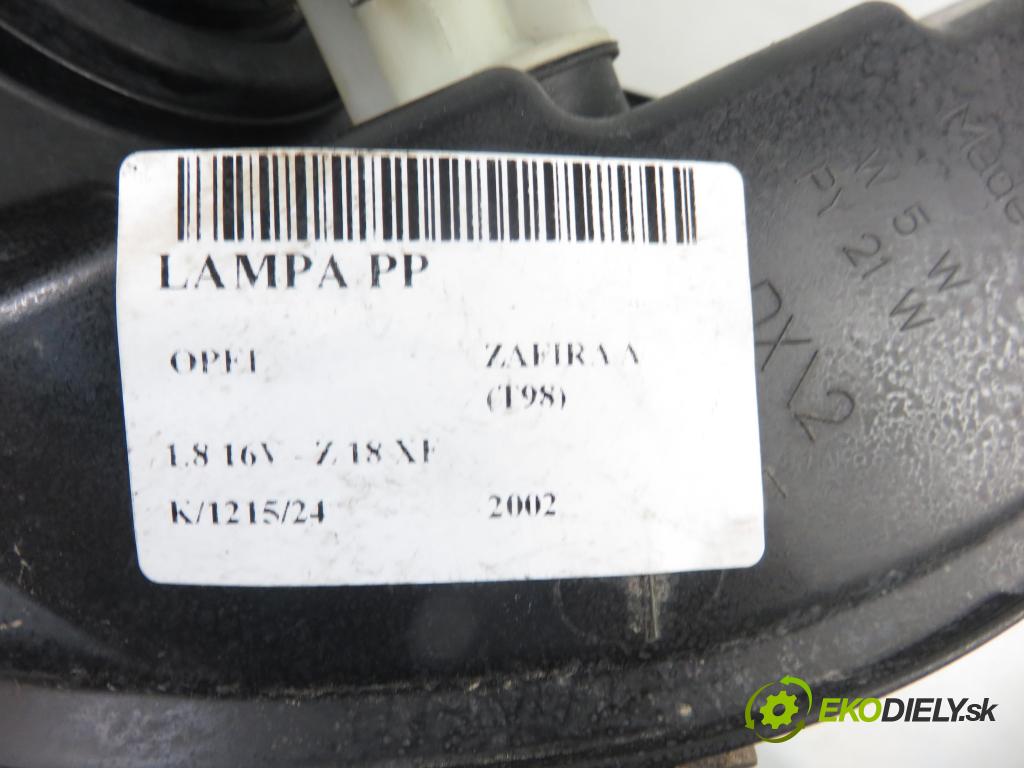 OPEL ZAFIRA A Nadwozie Wielkopojemne (MPV) (T98) MINIVAN 2002 92,00 1.8 16V 125 - Z 18 XE 1796,00 Svetlo PP