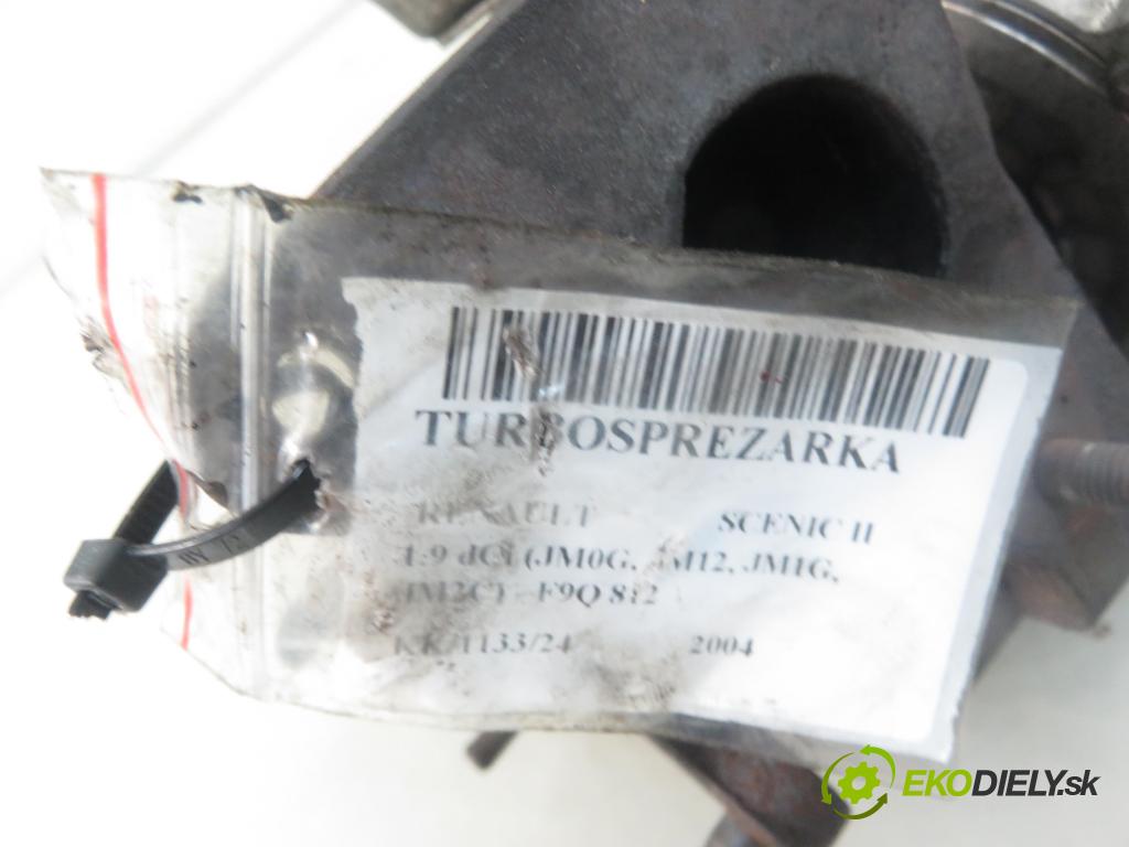 RENAULT SCENIC II (JM0/1_) MINIVAN 2004 88,00 1.9 dCi 120 - F9Q 812 1870,00 RYCHLONABÍJEČKA: 8200114015 (Turbodúchadla (kompletní))