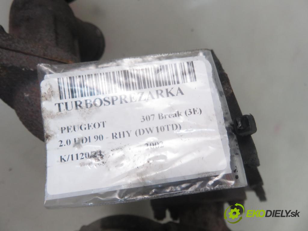 PEUGEOT 307 Break (3E) KOMBI 2002 66,00 2.0 HDI 90 - RHY (DW10TD) 1997,00 RYCHLONABÍJEČKA: 9645247080 (Turbodúchadla (kompletní))