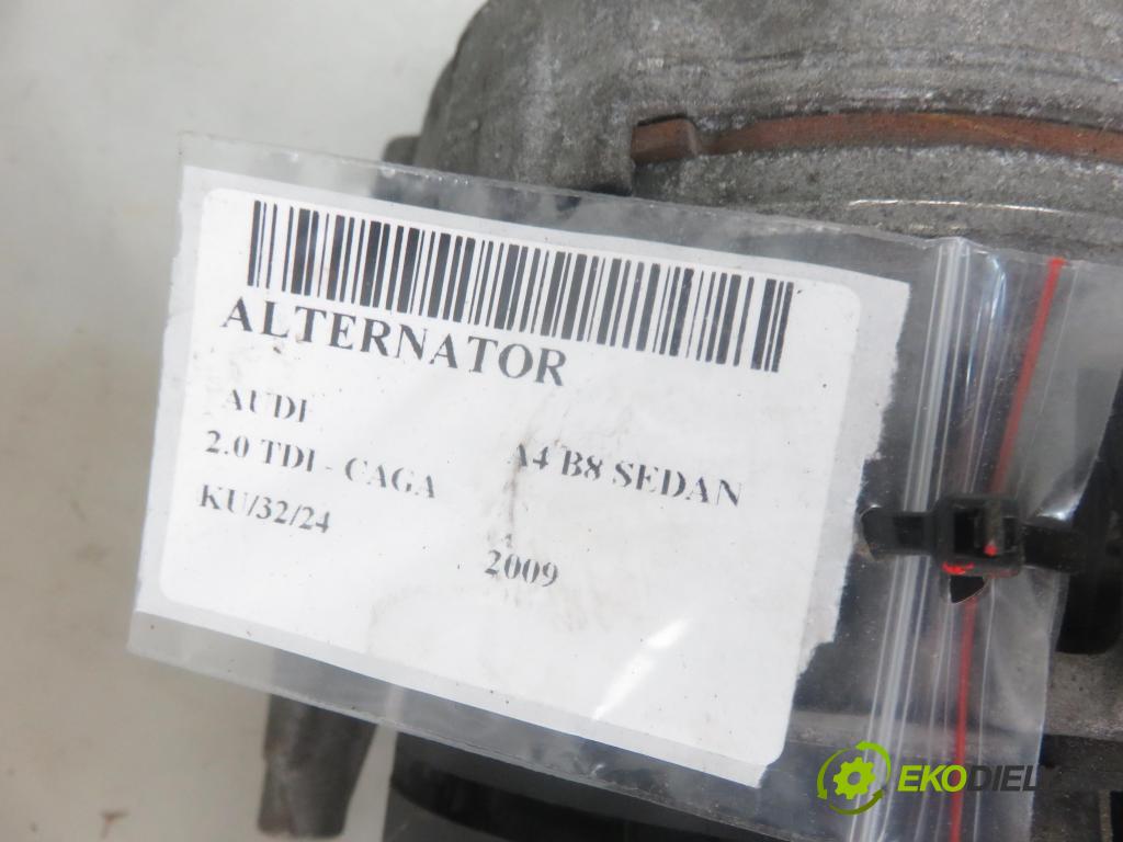 AUDI A4 (8K2, B8) SEDAN 2009 105,00 2.0 TDI - CAGA 1968,00 Alternátor 03G903016E ; 0124525114 (Alternátory)