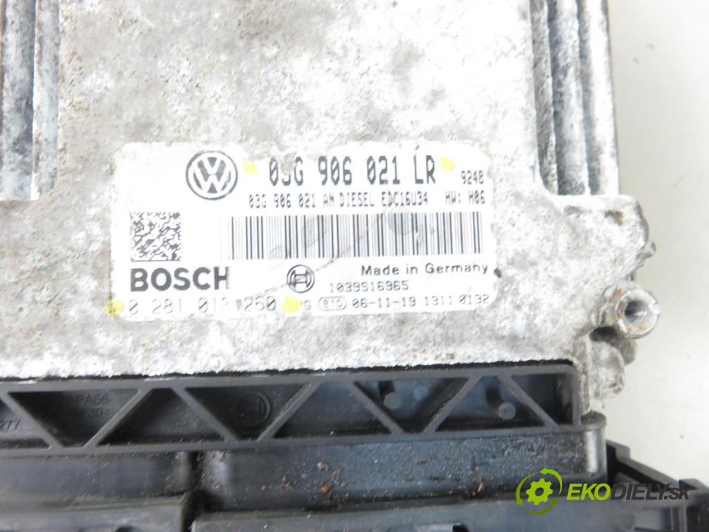 VW PASSAT B6 Variant (3C5) KOMBI 2006 77,00 1.9 TDI - BXE 1896,00 řídící jednotka motora 03G906021LR ; 0281013260