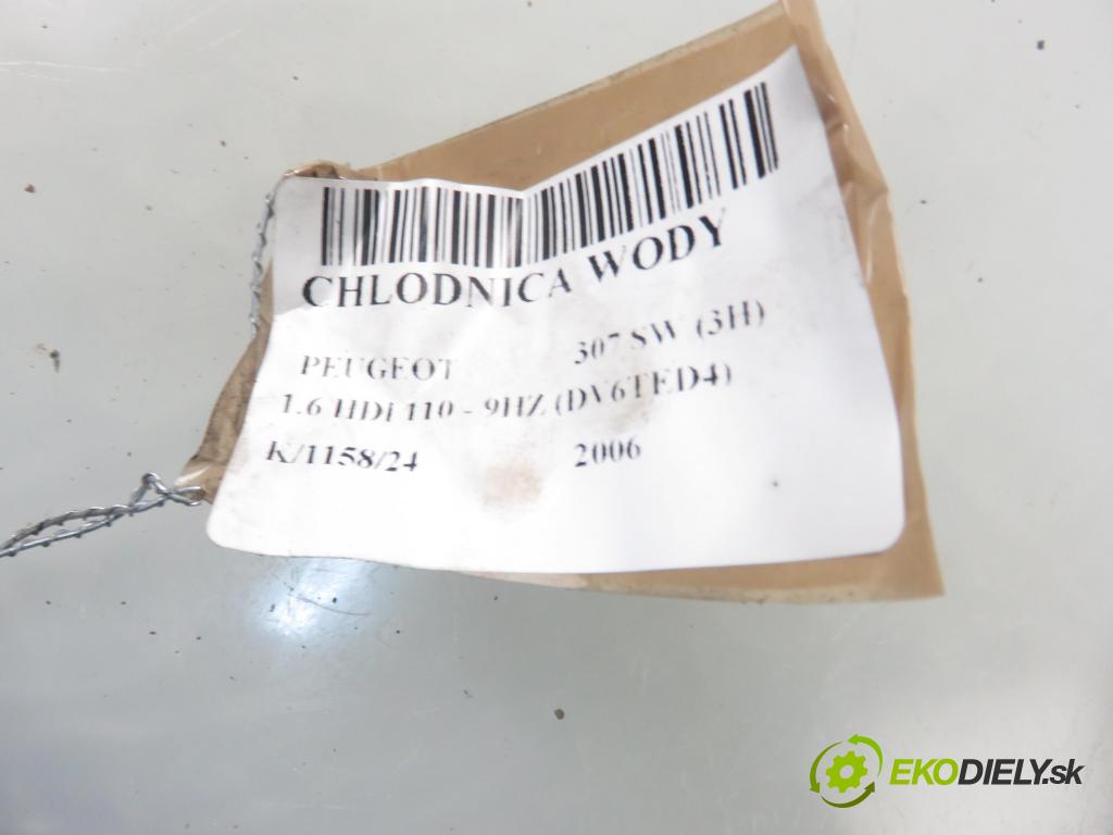 PEUGEOT 307 SW (3H) KOMBI 2006 80,00 1.6 HDI 110 - 9HZ (DV6TED4) 1560,00 chladič vody 9646577680