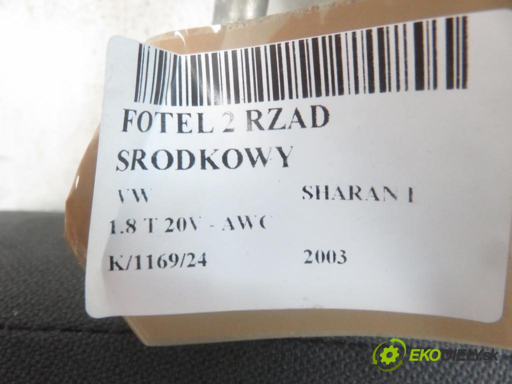 VW SHARAN (7M8, 7M9, 7M6) MINIVAN 2003 110,00 1.8 T 20V - AWC 1781,00 Sedadlo 2 rad STREDNÝ:
