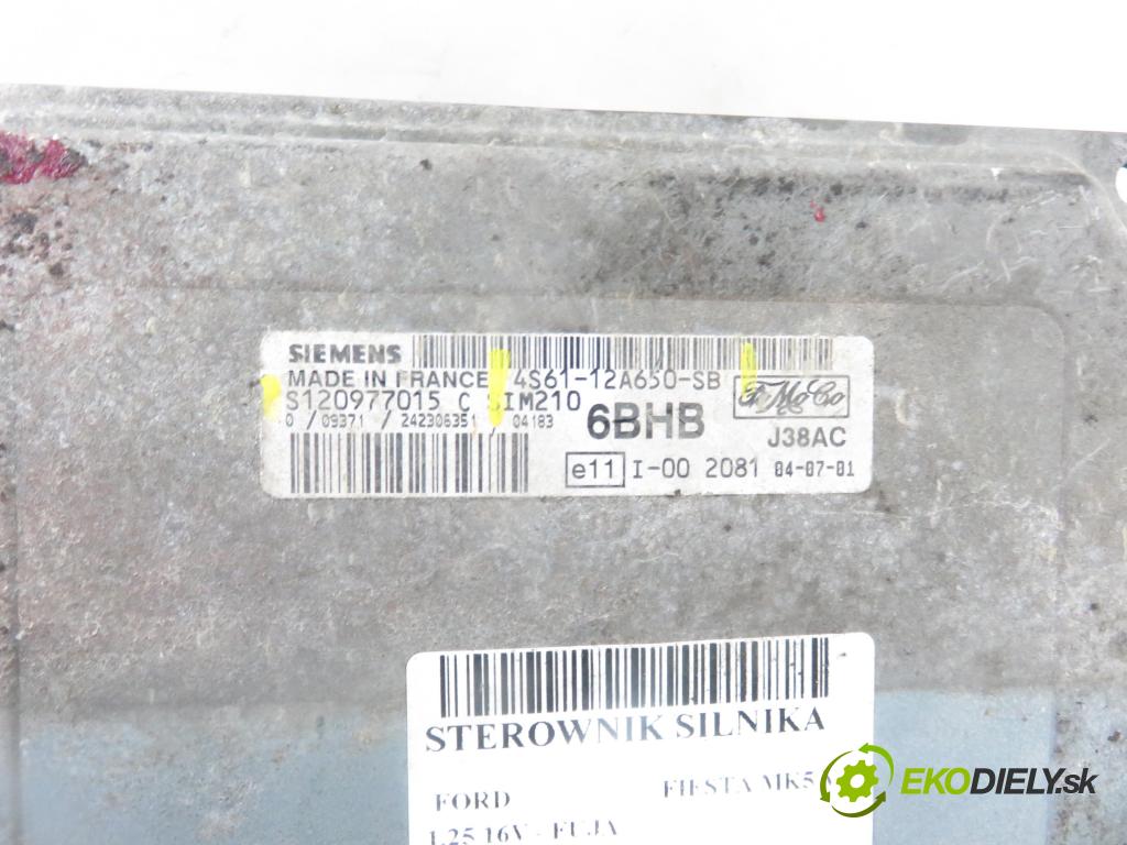 FORD FIESTA V (JH_, JD_) HB 2004 55,00 1.25 16V - FUJA 1242,00 řídící jednotka motora 4S6112A650SB ; S120977015C