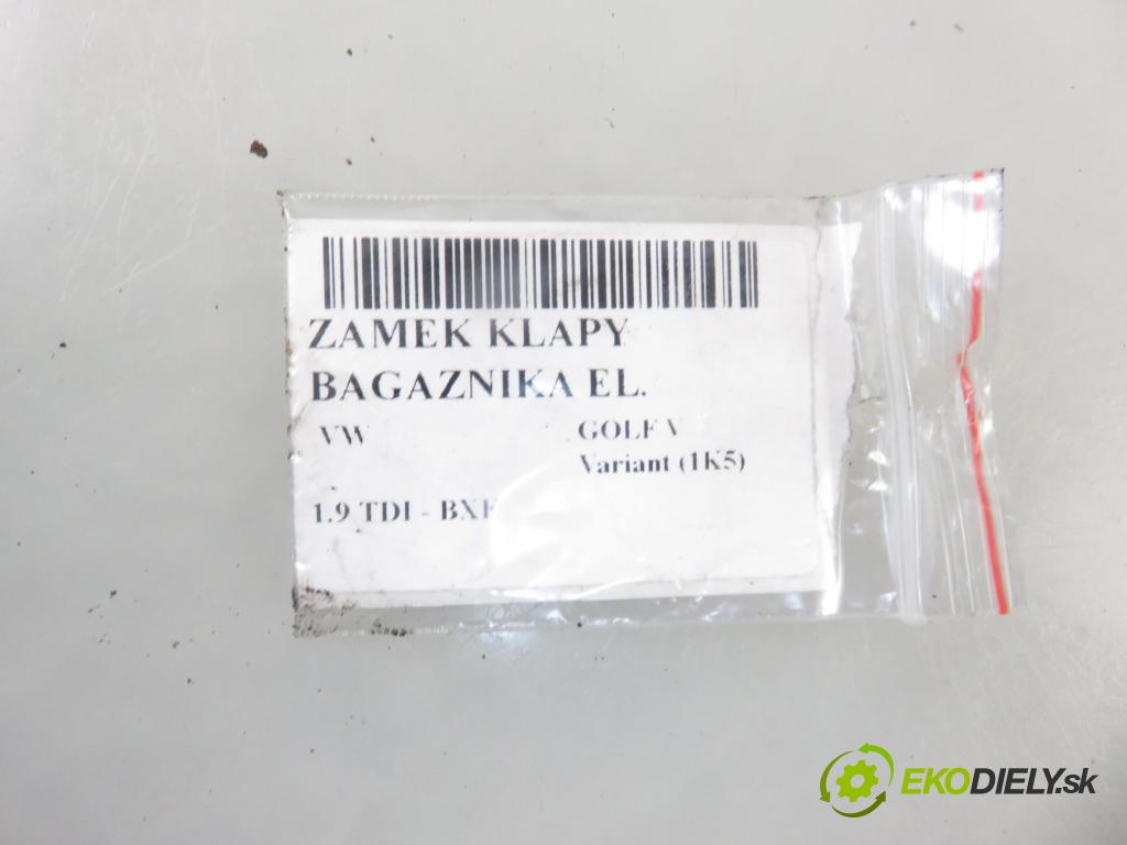 VW GOLF V Variant (1K5) KOMBI 2009 77,00 1.9 TDI - BXE 1896,00 zámok dveří kufr EL. 5M0827505B ; 3C9827645A