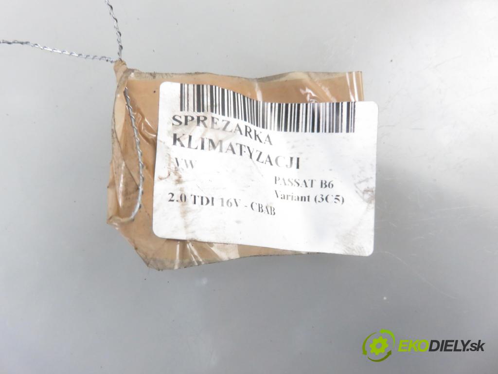 VW PASSAT B6 Variant (3C5) KOMBI 2005 103,00 2.0 TDI CR 16V 140 - CBAB 1968,00 KOMPRESOR: klimatizácie 5N0820803 (Kompresory klimatizácie)