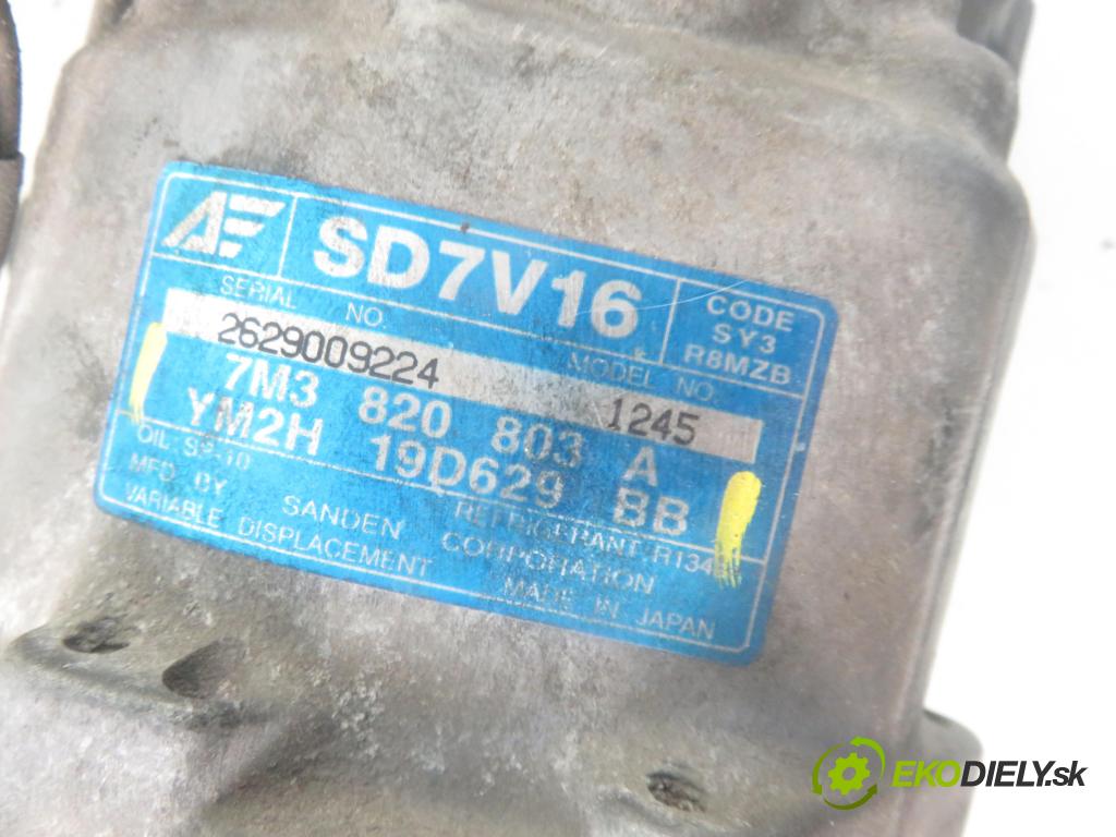 VW SHARAN (7M8, 7M9, 7M6) MINIVAN 2001 85,00 1.9 TDI PD 115 - AUY 1896,00 KOMPRESOR: klimatizace 7M3820803A ; YM2H19D629BB (Kompresory)
