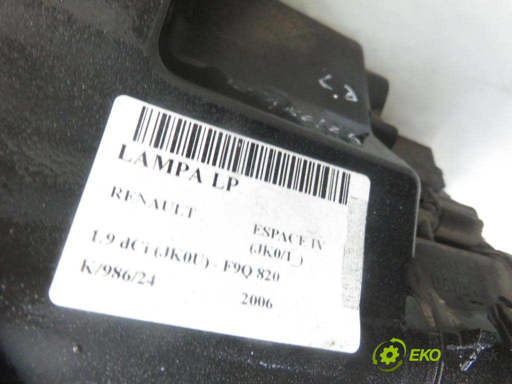 RENAULT ESPACE IV (JK0/1_) MINIVAN 2006 85,00 1.9 dCi 116 - F9Q 820 1870,00 Svetlo LP 8200394706