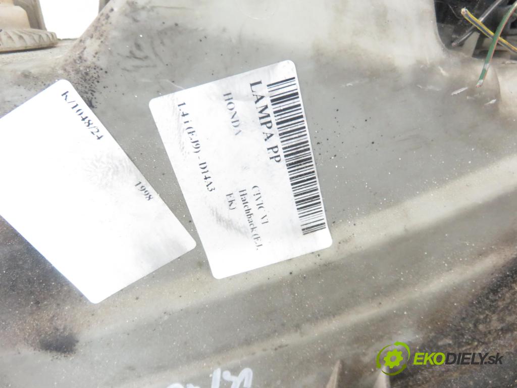 HONDA CIVIC VI Hatchback (EJ, EK) HB 1998 55,00 1.4 i (EJ9) - D14A3 1396,00 Svetlo PP