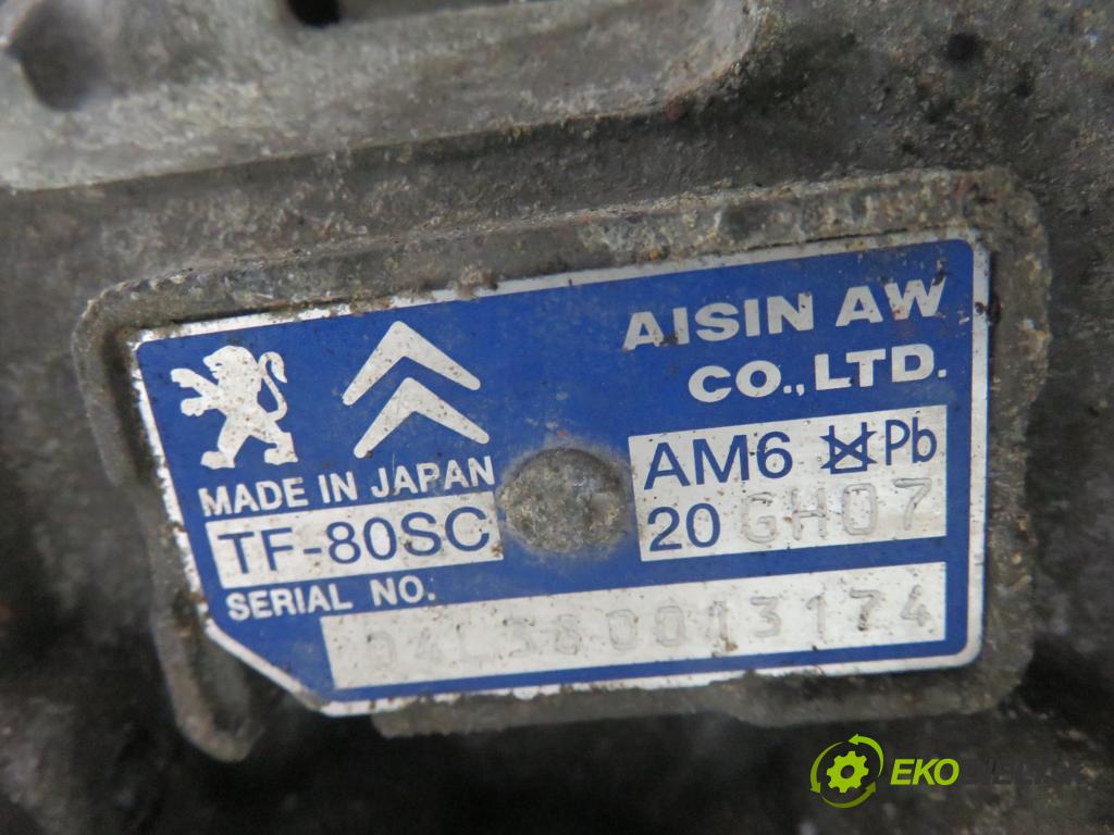 PEUGEOT 407 (6D_) SEDAN 2006 155,00 3.0 V6 (6DXFVJ) 211 -  XFV (ES9A) 2946,00 Prevodovka automatická 20GH07 ; TF80SC