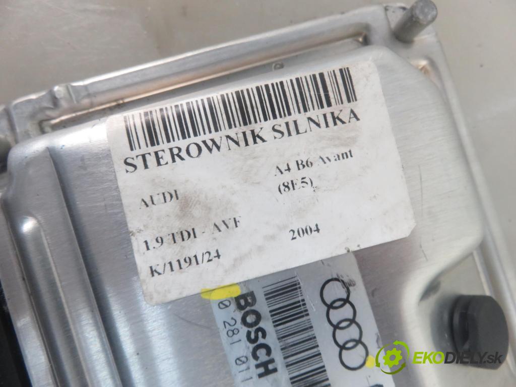 AUDI A4 Avant (8E5, B6) KOMBI 2004 96,00 1.9 TDI PD 130 - AVF 1896,00 řídící jednotka motora 0281011222 ; 038906019LJ