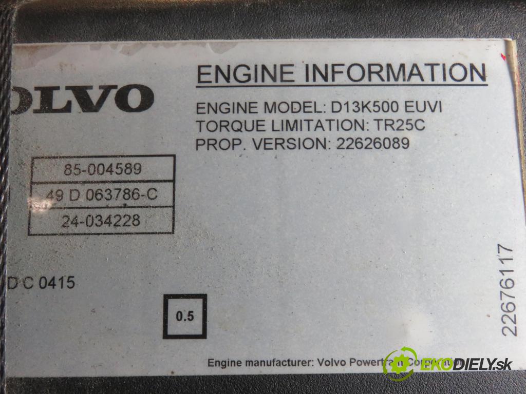 VOLVO FH II CIĄGNIK SIODŁOWY 2018 375,00 500 - D13C500 12777,00 Motor DIESEL D13K500