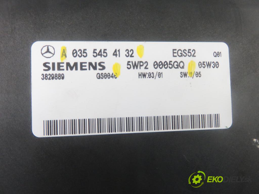 MERCEDES-BENZ KLASA E T-Model (S211) KOMBI 2005 165,00 E 320 T CDI  V6 4-matic (211.289) 224 - OM 642.920 2987,00 Riadiaca jednotka prevodovky 0355454132 ; 5WP20005GQ