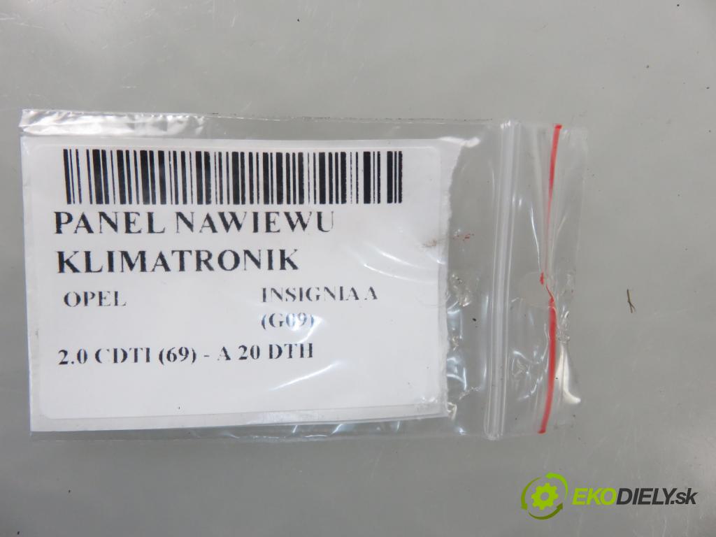 OPEL INSIGNIA A sedan (G09) SEDAN 2008 118,00 2.0 CDTI 160 - A 20 DTH 1956,00 Panel kúrenia KLIMATRONIK 13273256 ; 13273095