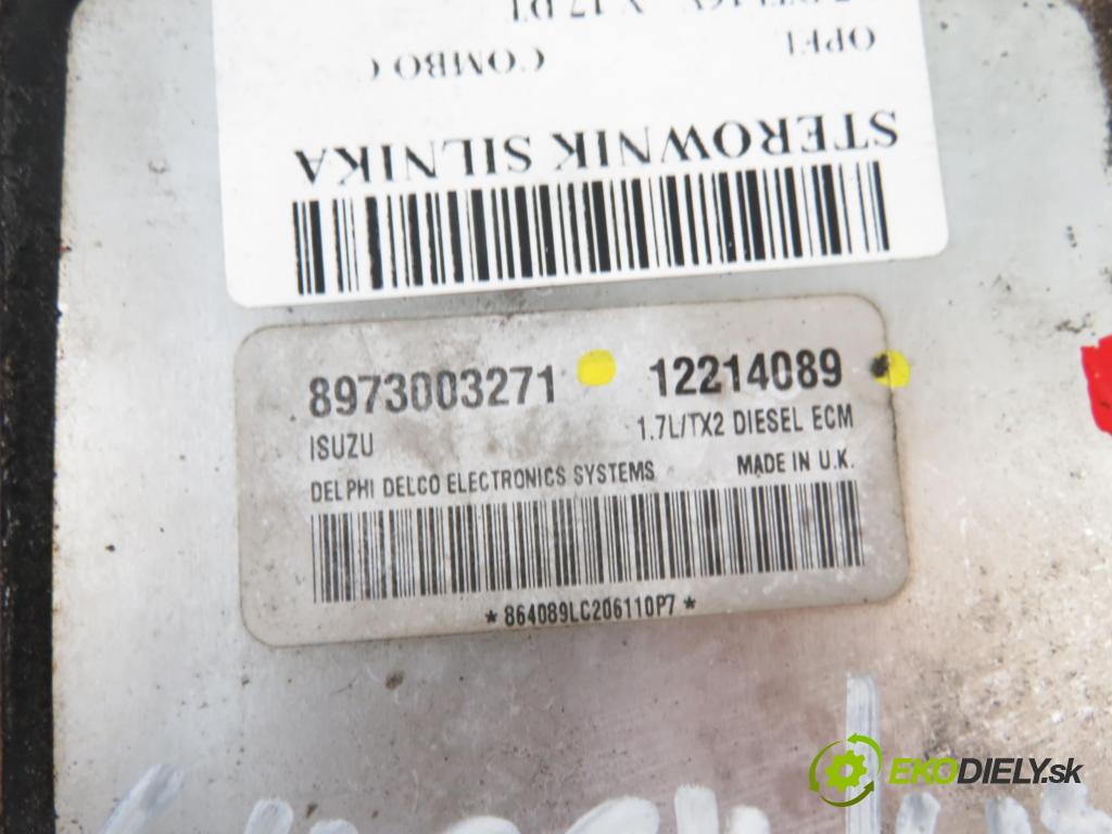 OPEL COMBO C FURGON 2002 55,00 1.7 DTI 16V - Y 17 DT 1686,00 řídící jednotka motora 12214089