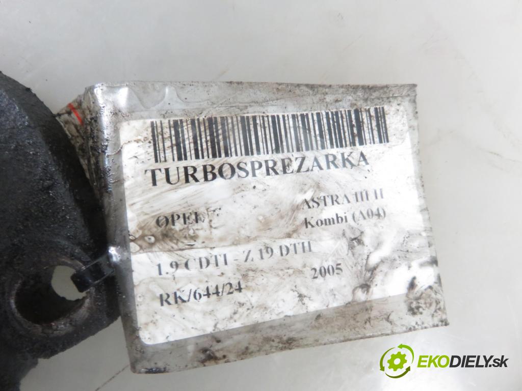 OPEL ASTRA H Kombi (A04) KOMBI 2005 110,00 1.9 CDTI - Z 19 DTH 1910,00 RYCHLONABÍJEČKA: 55196766 (Turbodúchadla (kompletní))