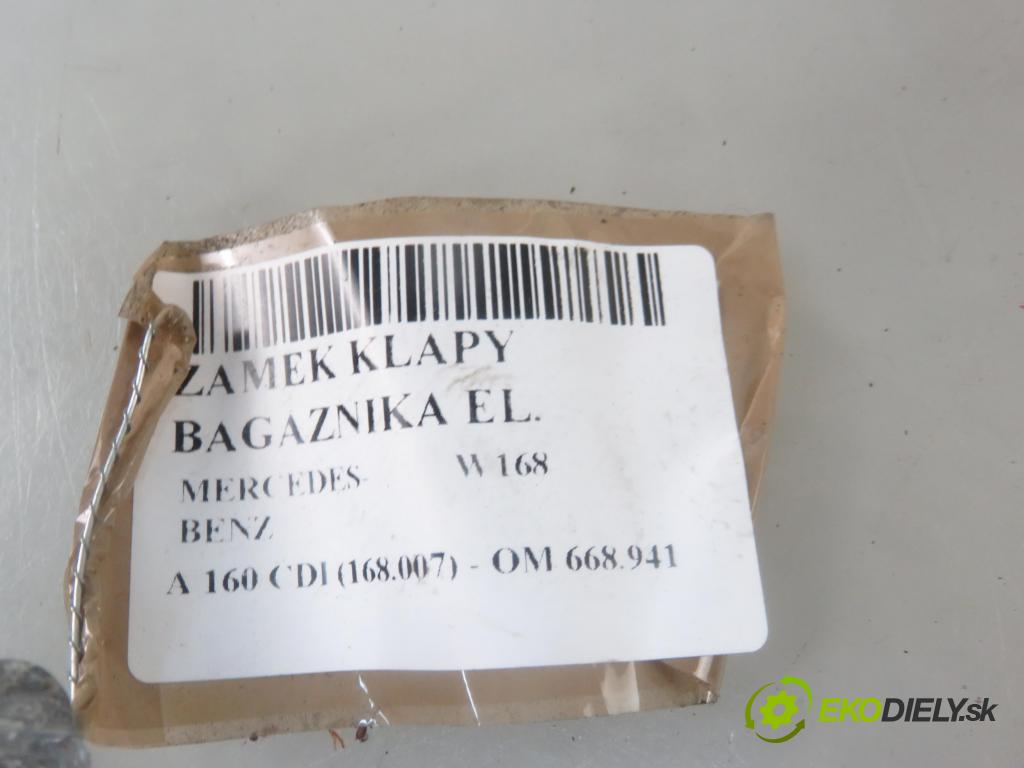 MERCEDES-BENZ KLASA A (W168) HB 2001 44,00 A 160 CDI (168.007) - OM 668.941 1689,00 zámok dveří kufr MAN: A1687400336