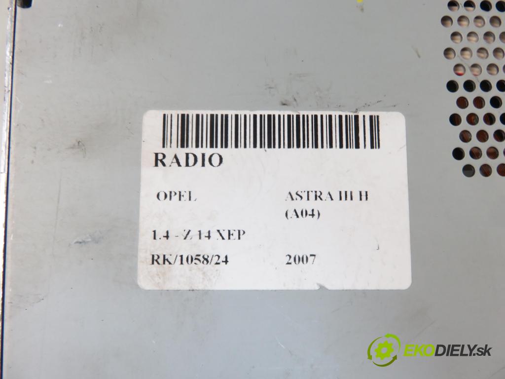 OPEL ASTRA H (A04) HB 2007 66,00 1.4 - Z 14 XEP 1364,00 RADIO CD 13255553 ; 13275085AY
