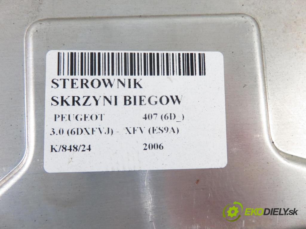 PEUGEOT 407 (6D_) SEDAN 2006 155,00 3.0 V6 (6DXFVJ) 211 - XFV (ES9A) 2946,00 Riadiaca jednotka prevodovky 9653388480 ; 9656904280