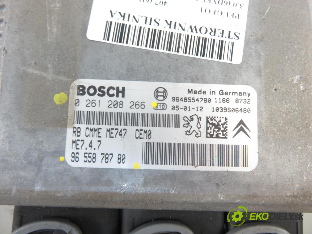 PEUGEOT 407 (6D_) SEDAN 2006 155,00 3.0 V6 (6DXFVJ) 211 -  XFV (ES9A) 2946,00 řídící jednotka motora 0261208266 ; 9655878780