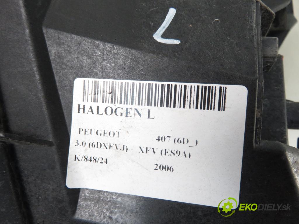 PEUGEOT 407 (6D_) SEDAN 2006 155,00 3.0 V6 (6DXFVJ) 211 -  XFV (ES9A) 2946,00 hmlové svetlo, hmlovka L 42170748SX