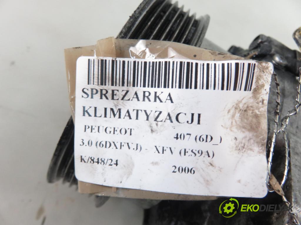 PEUGEOT 407 (6D_) SEDAN 2006 155,00 3.0 V6 (6DXFVJ) 211 -  XFV (ES9A) 2946,00 KOMPRESOR: klimatizace 9648138780 (Kompresory)