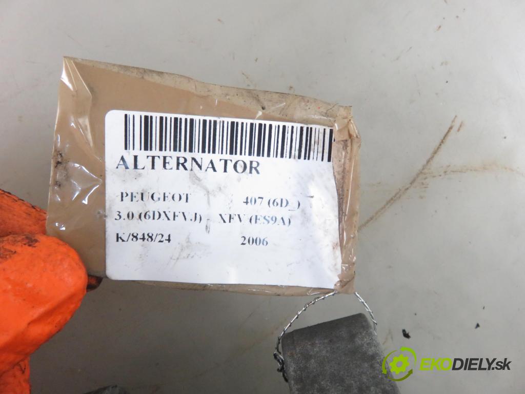 PEUGEOT 407 (6D_) SEDAN 2006 155,00 3.0 V6 (6DXFVJ) 211 - XFV (ES9A) 2946,00 Alternátor 9645865180 ; 2542679A (Alternátory)