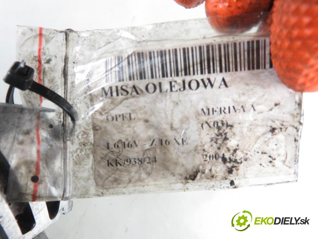 OPEL MERIVA A nadwozie wielkoprzestrzenne (MPV) (X03) HB 2004 74,00 1.6 16V - Z 16 XE 1598,00 vana olejová 90465939 (Olejové vany)