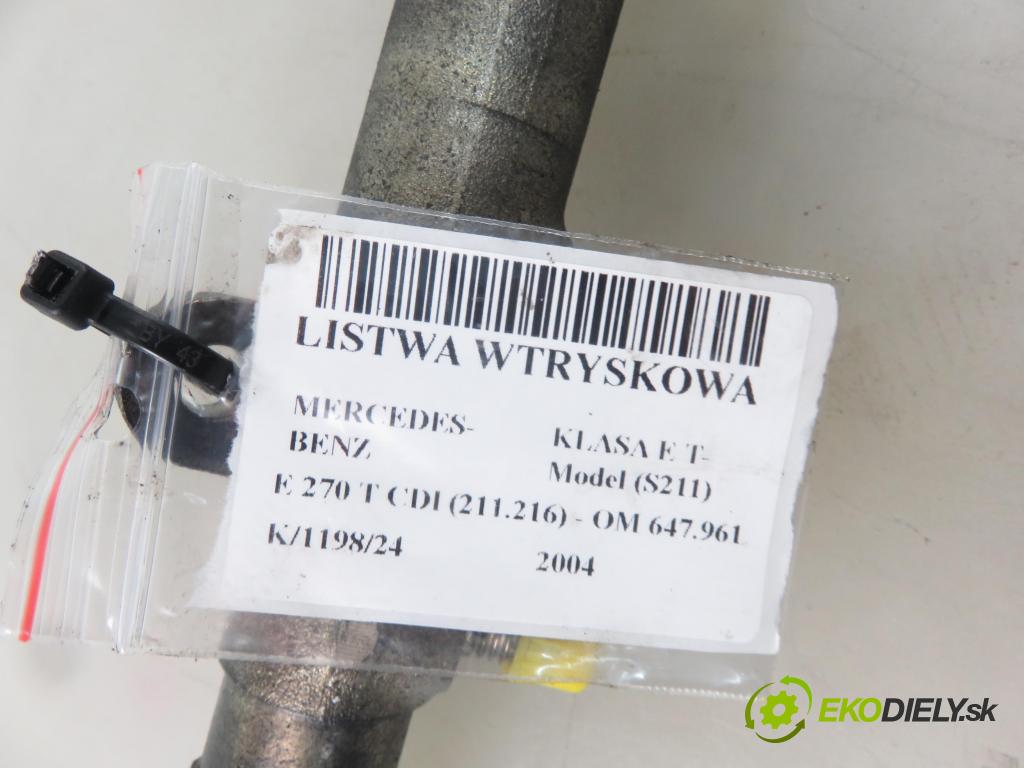 MERCEDES-BENZ KLASA E T-Model (S211) KOMBI 2004 130,00 E 270 T CDI 177 - OM 647.961 2685,00 Lišta vstrekovacia 6120700195 ; 6110780449 ; 0281002504 (Vstrekovacie lišty)