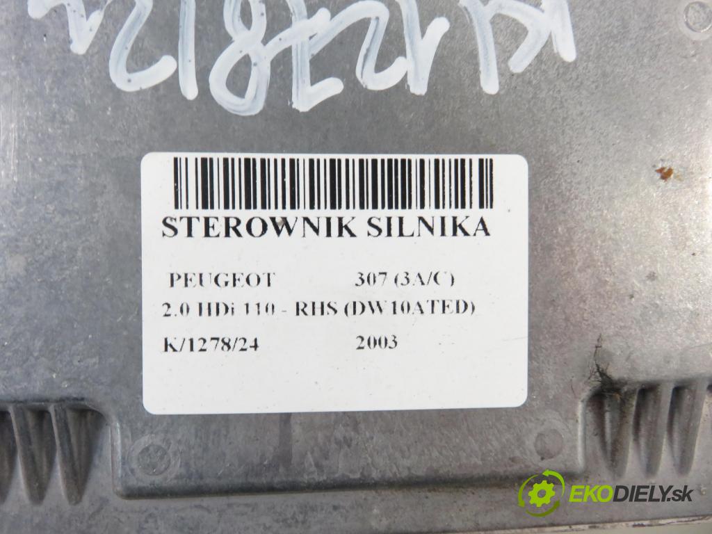 PEUGEOT 307 (3A/C) HB 2003 79,00 2.0 HDi 110 - RHS 1997,00 řídící jednotka motora 0281011248 ; 9652183780