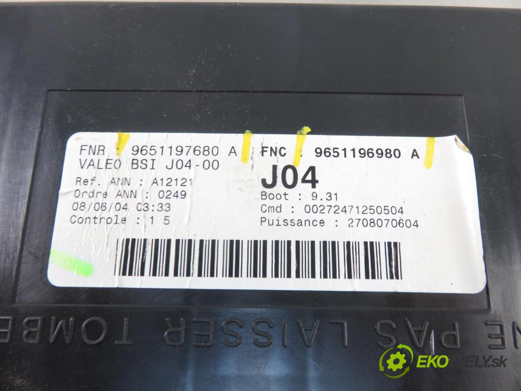 PEUGEOT 307 (3A/C) HB 2003 79,00 2.0 HDi 110 - RHS 1997,00 MODUL BSI 9651197680A ; 9651196980A