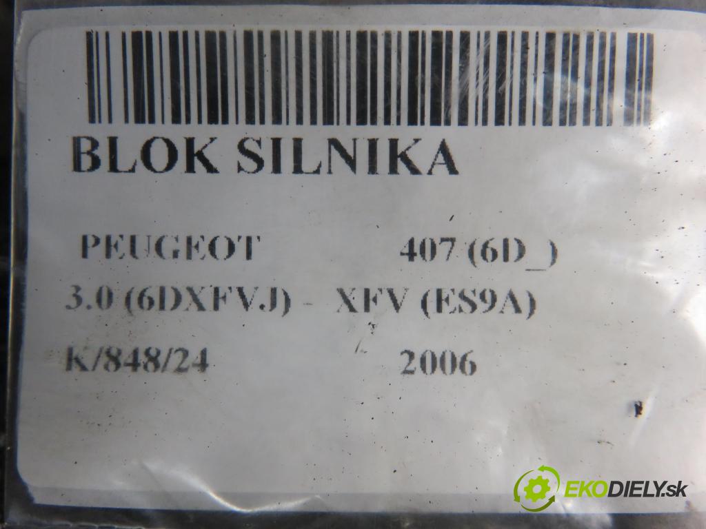 PEUGEOT 407 (6D_) SEDAN 2006 155,00 3.0 V6 (6DXFVJ) 211 -  XFV (ES9A) 2946,00 blok Motor XFV (Blok motora)