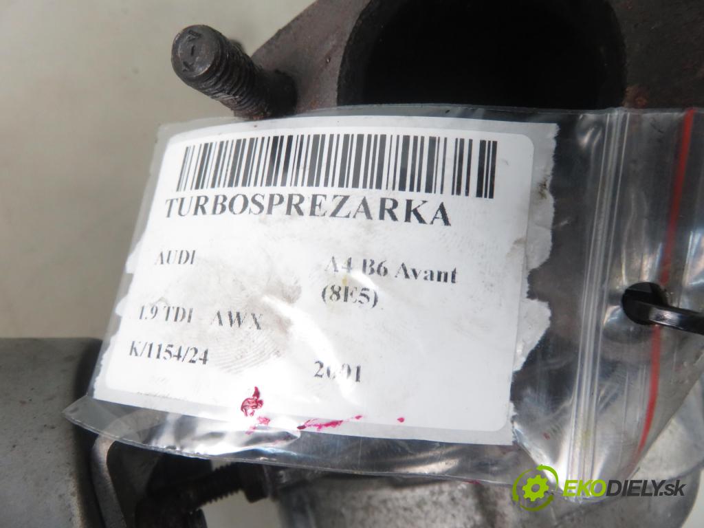 AUDI A4 Avant (8E5, B6) KOMBI 2001 96,00 1.9 TDI - AWX 1896,00 RYCHLONABÍJEČKA: 038145702E (Turbodúchadla (kompletní))