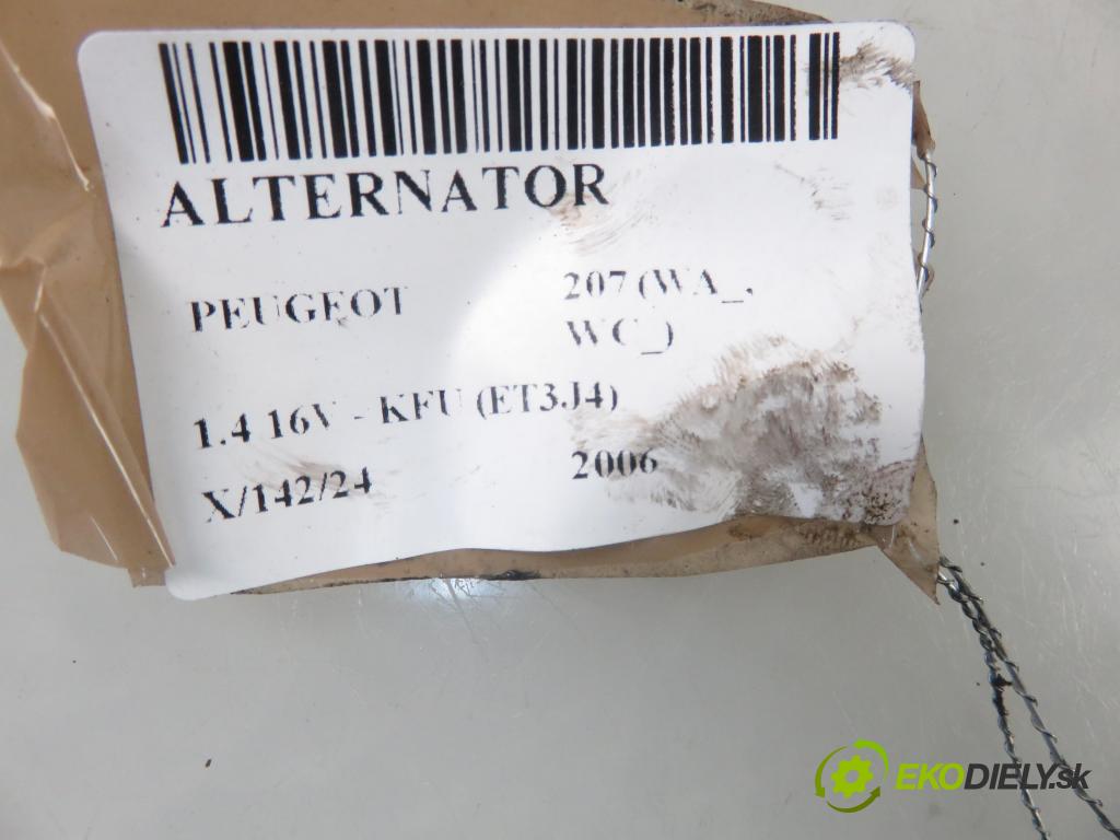 PEUGEOT 207 (WA_, WC_) HB 2006 65,00 1.4 16V - KFU (ET3J4) 1360,00 Alternátor 9656955880 ; TG7S013 ; 2543520A (Alternátory)
