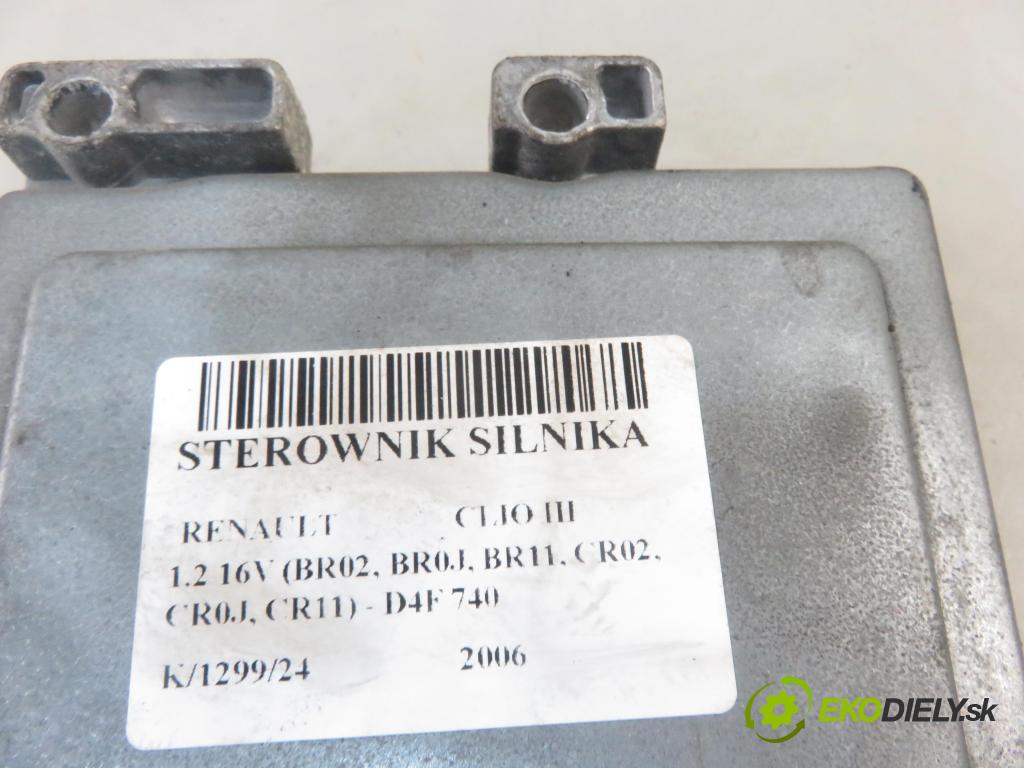 RENAULT CLIO III (BR0/1, CR0/1) HB 2006 55,00 1.2 16V 1149,00 řídící jednotka motora S120200105A ; 8200522357